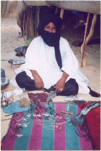 I found that the attitudes towads me of Tuaregs were constantly shifting, like the taguelmoust or carf they wore over their faces, like this marabout near Timbuktu
